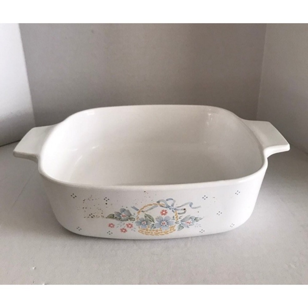 Vintage Corning A-1-B 1 Liter Casserole Dish Country Cornflower Pattern *No Lid*